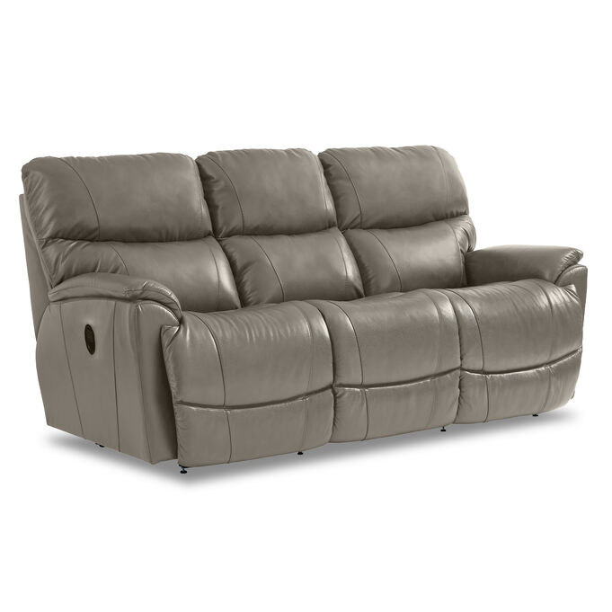 La-Z-Boy | Trouper Leather Gray Reclining Sofa