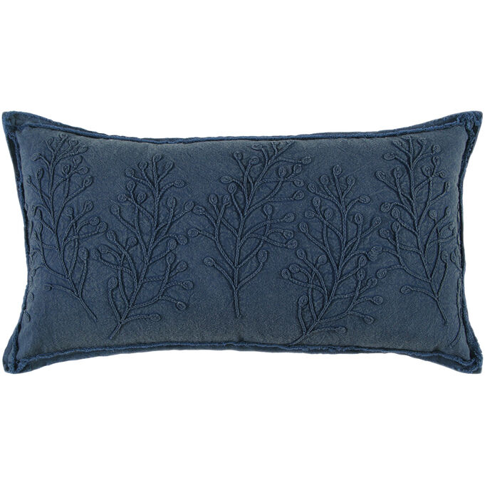 Heartland Home Faded Blue Crochet Branch Pillow