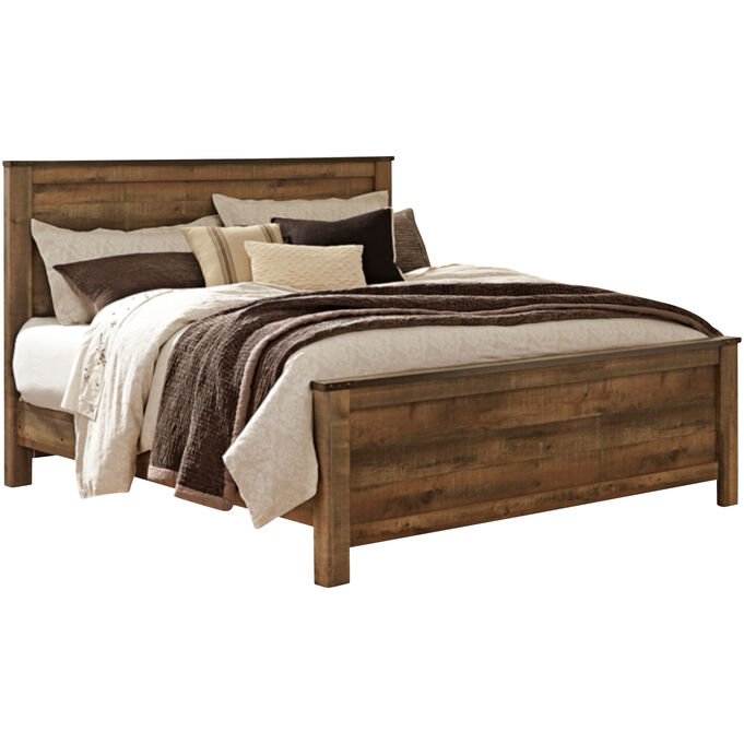 Ashley Furniture | Trinell Rustic Plank King Panel Bed
