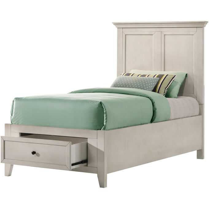 Intercon | San Mateo Rustic White Twin Youth Storage Bed