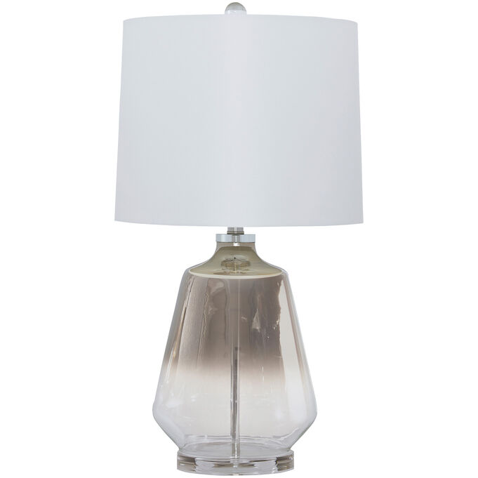 Ashley Furniture | Jaslyn Silver Glass Table Lamp
