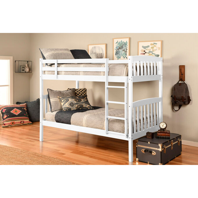 Kodiak Furniture | Claire White Twin over Twin Bunk Bed