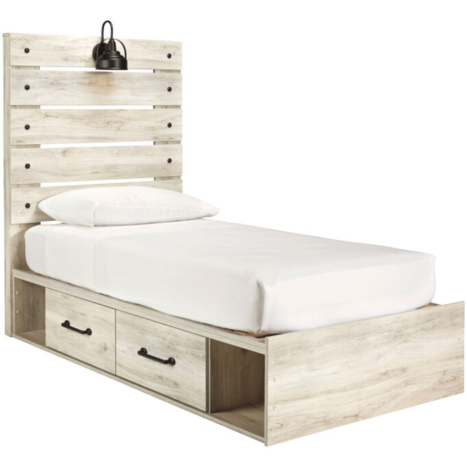 Ashley Furniture | Cambeck White Twin 4 Drawer Storage Bed