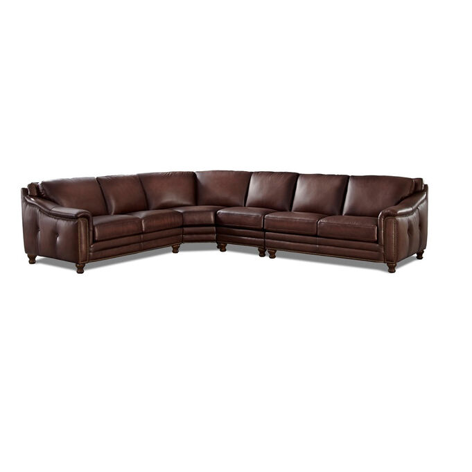 Amax Leather , Billingham Caramel Brown 4 Piece Sectional