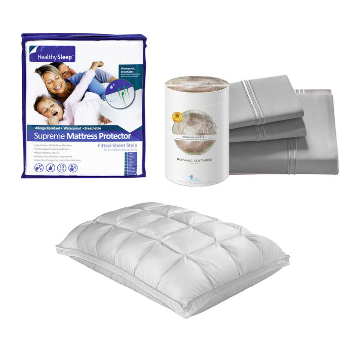 Modal Queen Sheet Protector Pillow Bundle