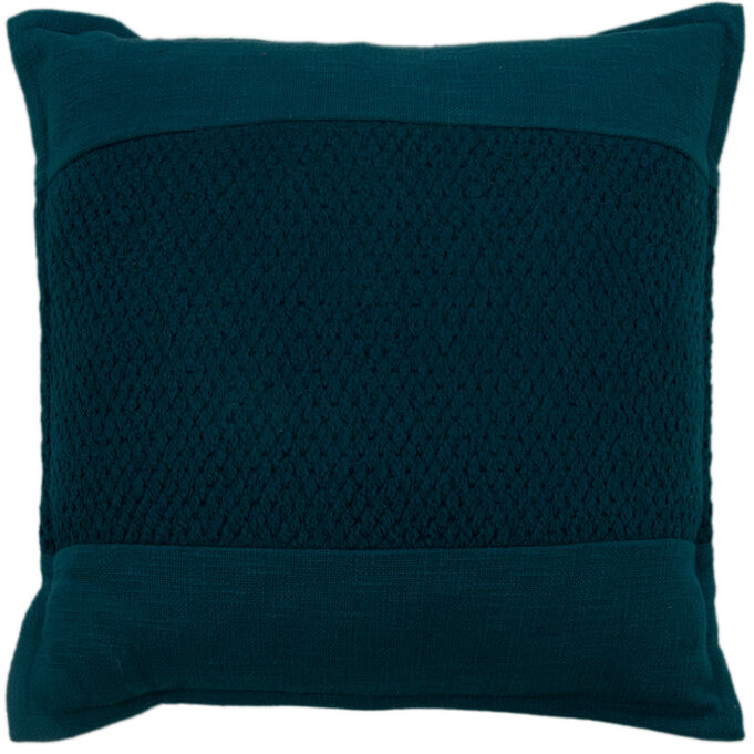 Woven Dark Blue Square Down Filled Pillow