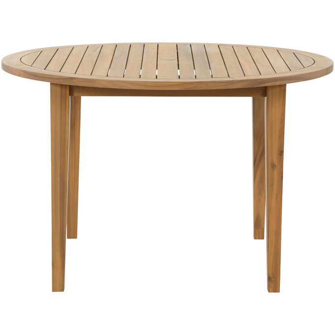 Ashley Furniture | Janiyah Light Brown Outdoor Round Dining Table