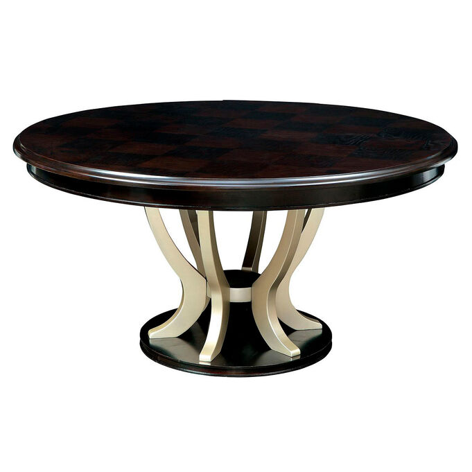 Furniture Of America | Ornette Black Round Dining Table | Espresso