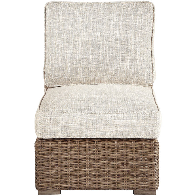 Ashley Furniture | Beachcroft Armless Chair with Cushion | Beige