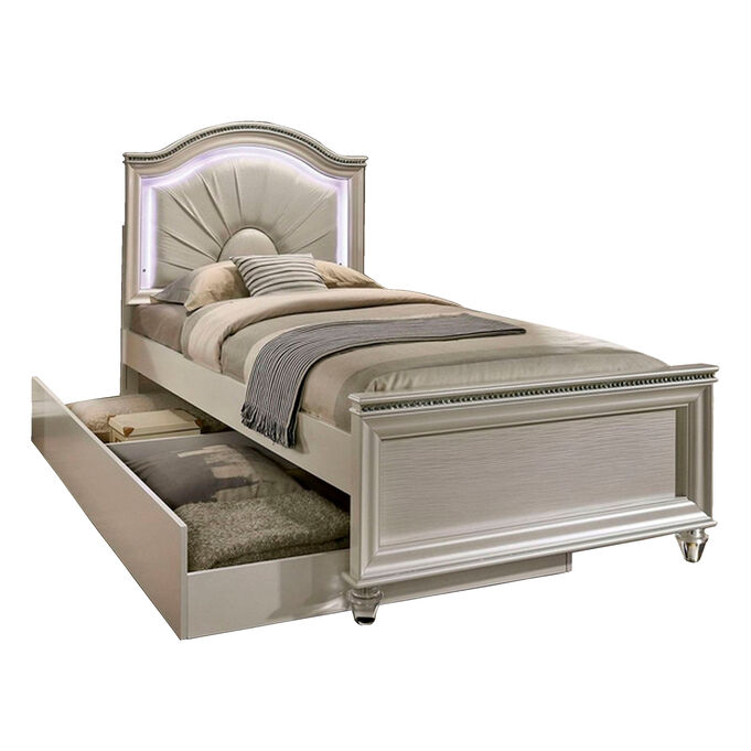 Furniture Of America | Allie Pearl White Twin Bed