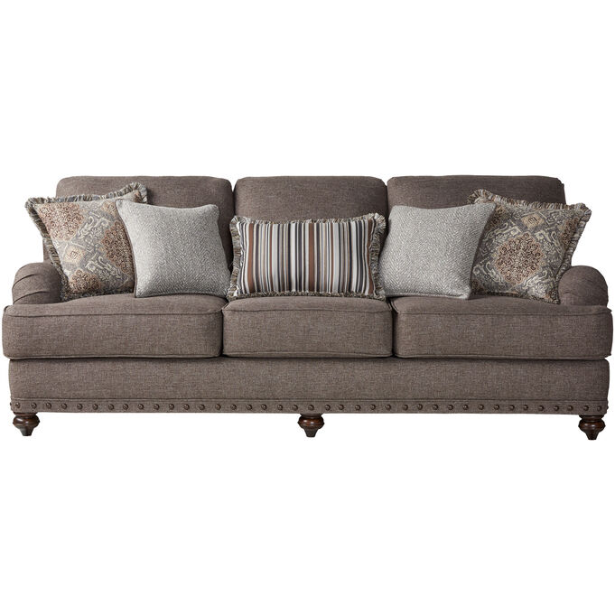 Hughes Furniture | Dolley Brown Sofa