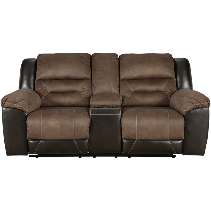 Ashley Furniture | Earhart Chestnut Reclining Console Loveseat