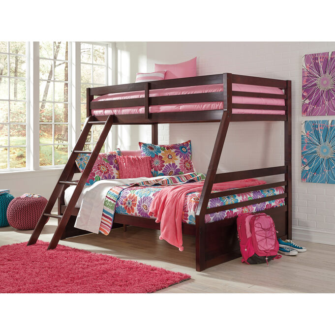 Ashley Furniture | Halanton Dark Brown Twin over Twin Bunk Bed