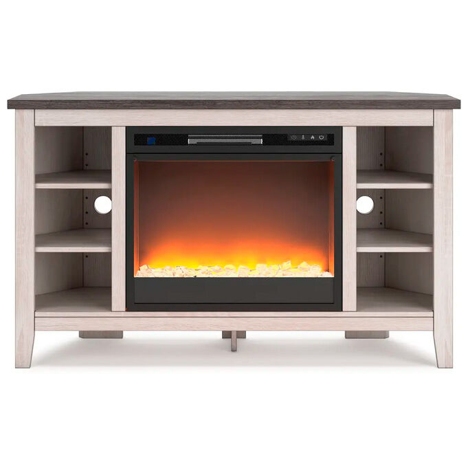 Ashley Furniture | Dorrinson Antique White 48" Electric Fireplace Console