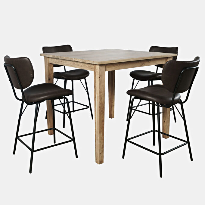 Colby Dark Brown 5 Piece Counter Dining Set