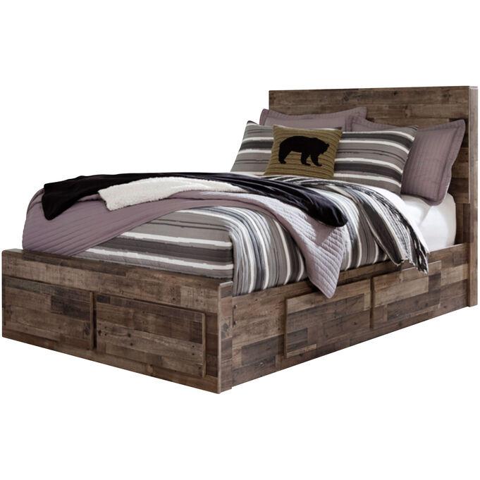 Ashley Furniture | Derekson Gray Full 6 Drawer Storage Bed