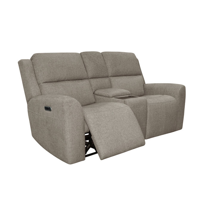 Taylor Fog Power Reclining Console Loveseat with Power Headrests