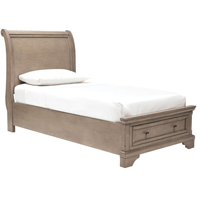 Ashley Furniture | Lettner Light Gray Twin Sleigh Bed