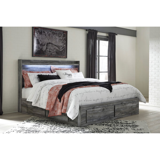 Ashley Furniture | Baystorm Gray King 6 Drawer Storage Panel Bed