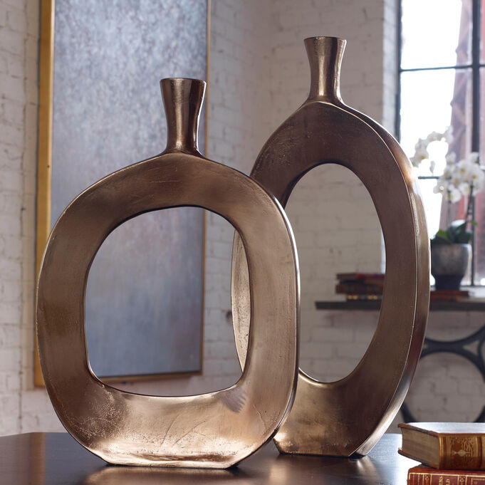 Kyler Textured Bronze Vases