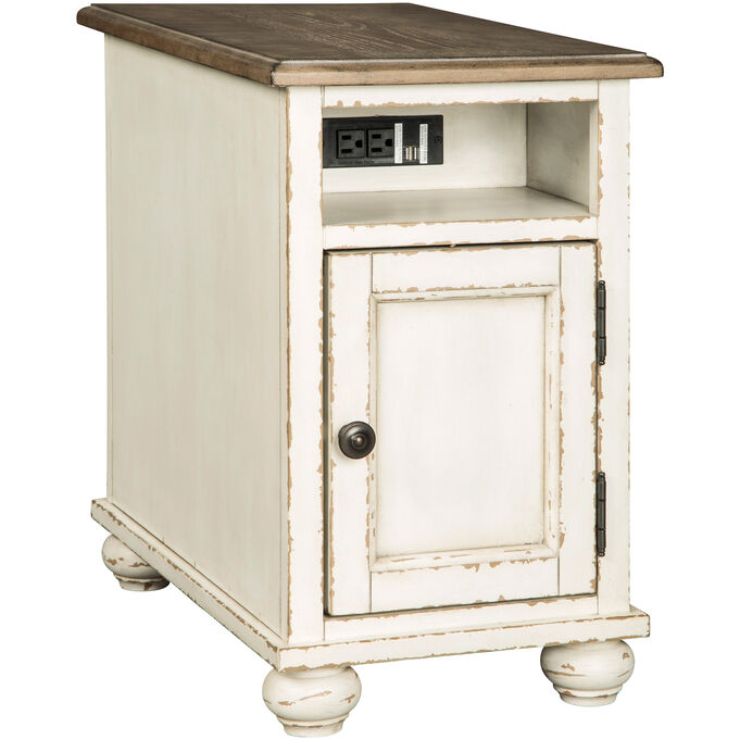 Realyn White Chairside End Table