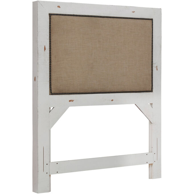 Progressive Furniture | Willow Distressed White Full Upholstered Headboard