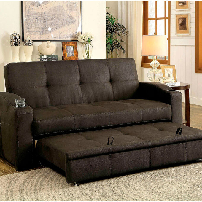 Mavis Dark Brown Futon Sofa