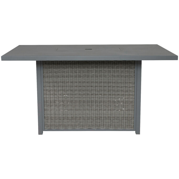 Ashley Furniture | Palazzo Gray Rectangular Bar Table with Fire Pit