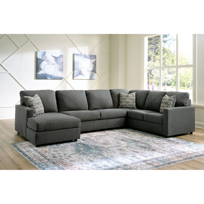 Edenfield Charcoal 3 Piece Left Chaise Sectional