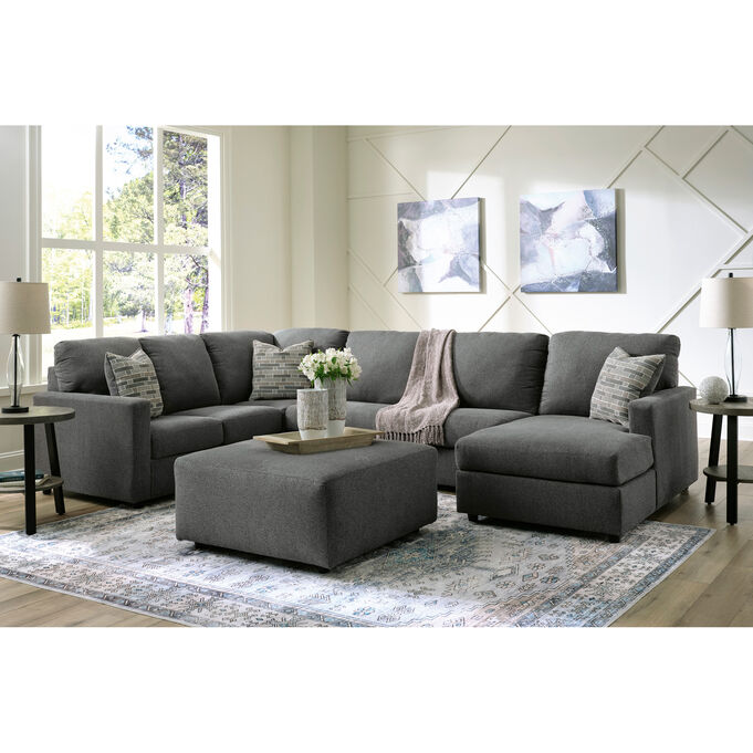 Edenfield Charcoal 3 Piece Right Chaise Sectional