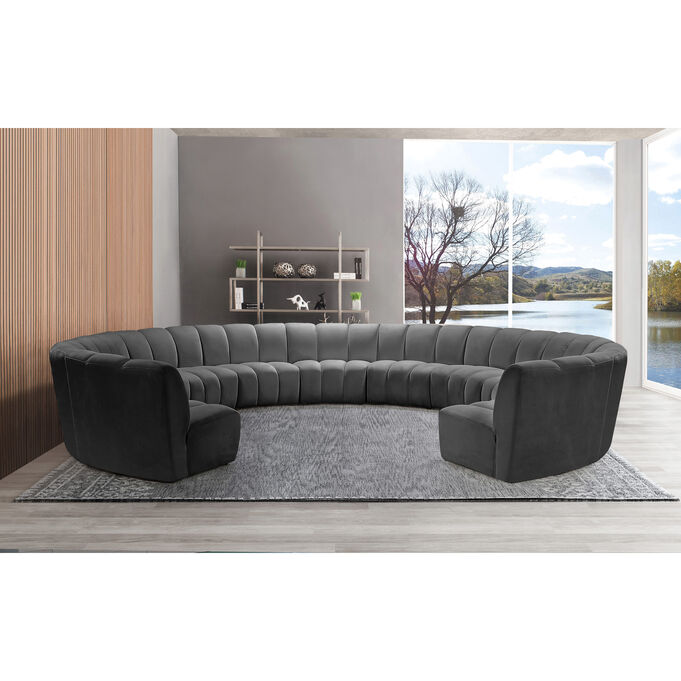 Meridian Furniture , Infinity Gray 11 Piece Modular Sectional