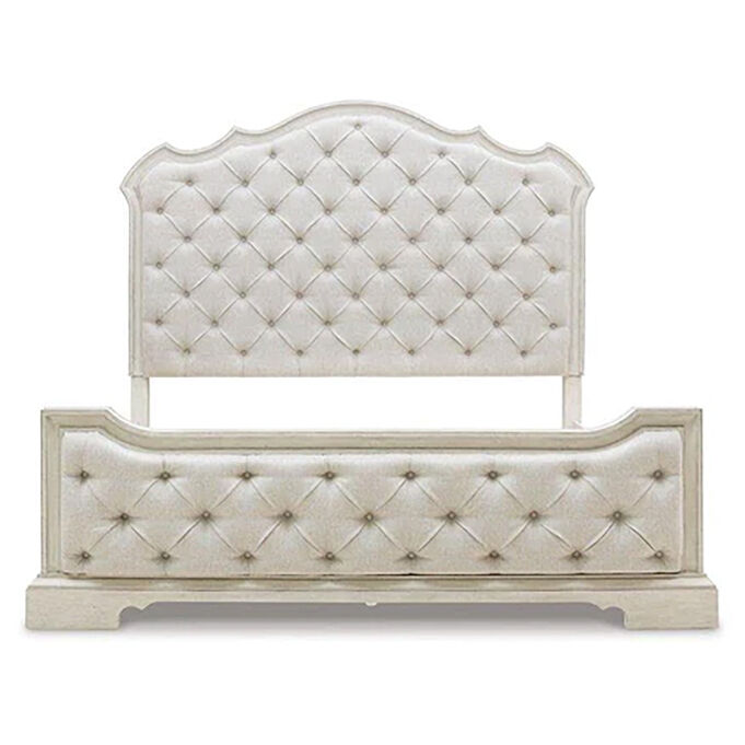 Ashley Furniture | Arlendyne Antique White Queen Upholstered Bed
