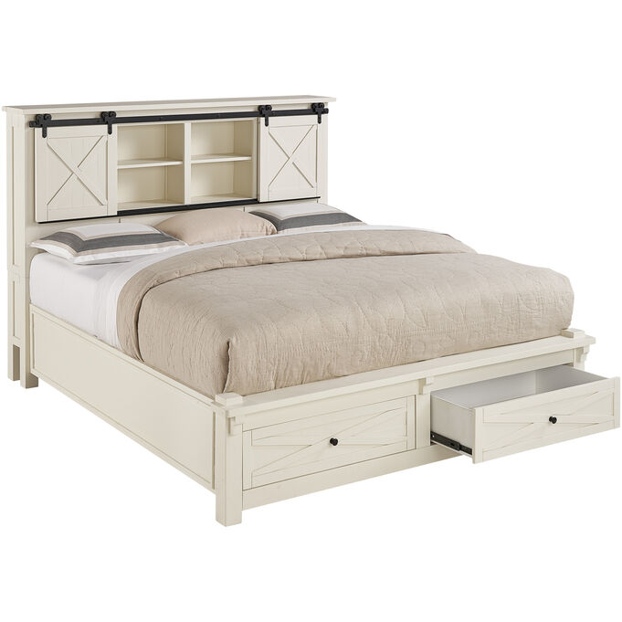 A America | Sun Valley White California King Storage Bed