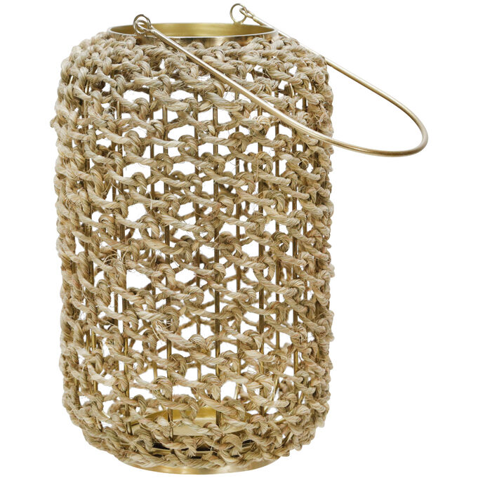 Collected Culture Brown 12 Inch Rattan Lantern