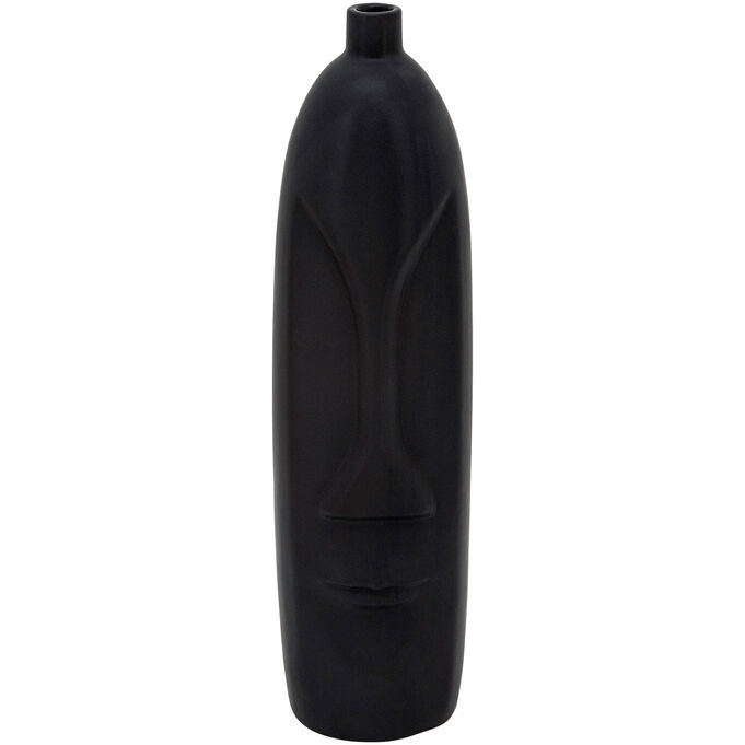 Elevated Chic Black 18 Inch Face Vase