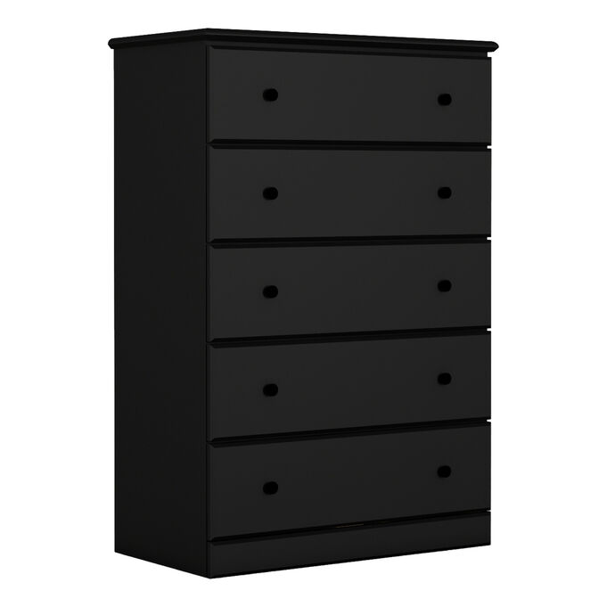 Big Chesters Solid Black 5 Drawer Chest