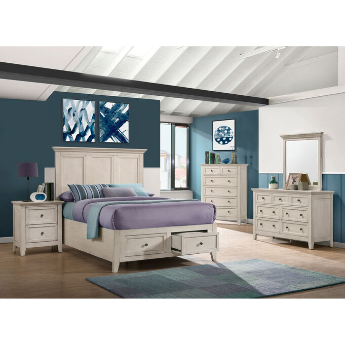 San Mateo Rustic White Full Youth Storage Bed