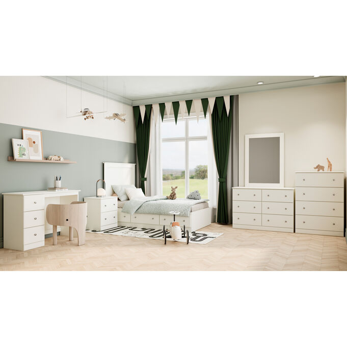Essentials Rockport White Twin Mates Bed