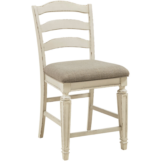 Ashley Furniture | Realyn Chipped White Counter Stool