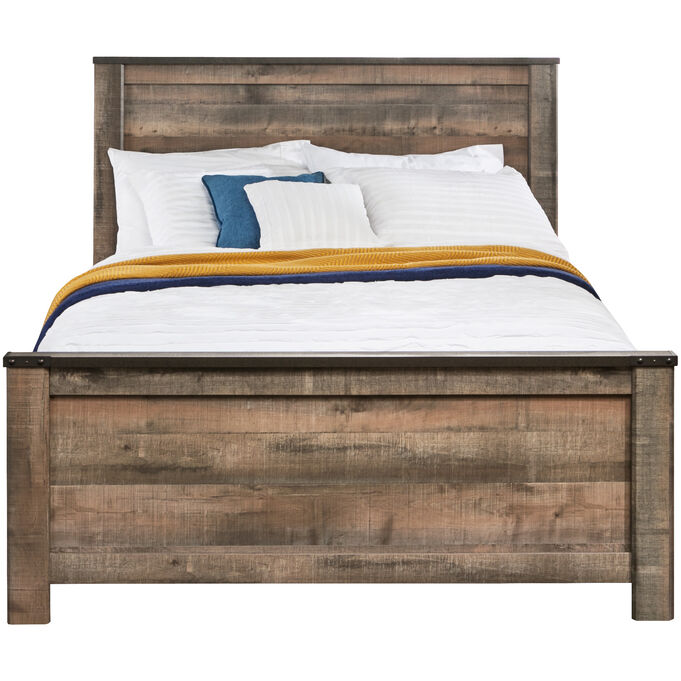 Trinell Rustic Plank Full Panel Bed