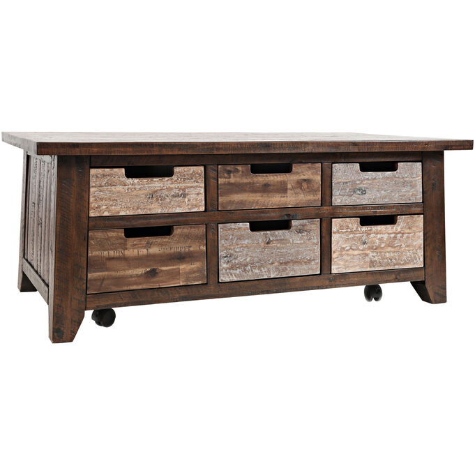 Painted Canyon Chestnut 6 Drawer Coffee Table