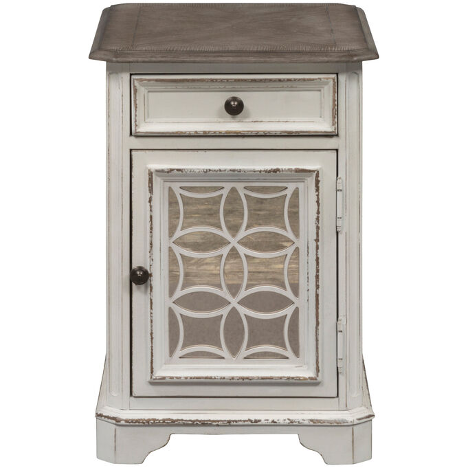 Liberty Furniture , Magnolia Manor Antique White Chairside Table