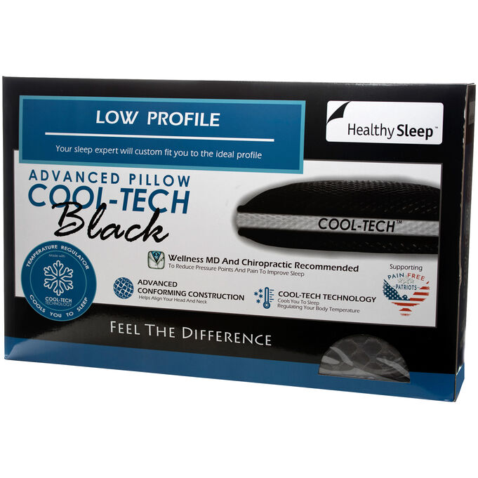 Healthy Sleep King Refresh And Chill Graphite Low Profile Pillow