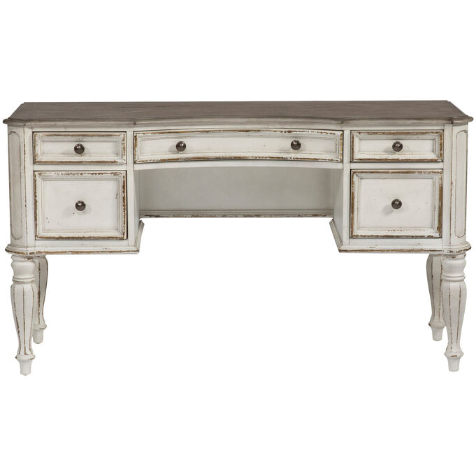 Liberty Furniture , Magnolia Manor Antique White Vanity Desk