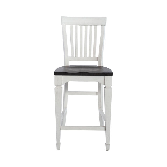 Allyson Park White Slat Back Counter Chair