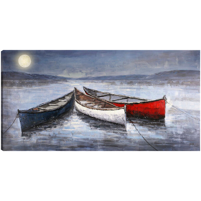 Northwood Collection , Heartland Home Boats At Dawn Wall Art , Gray