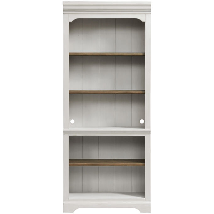 Intercon | Drake Rustic White 76" Tall Bunching Bookcase