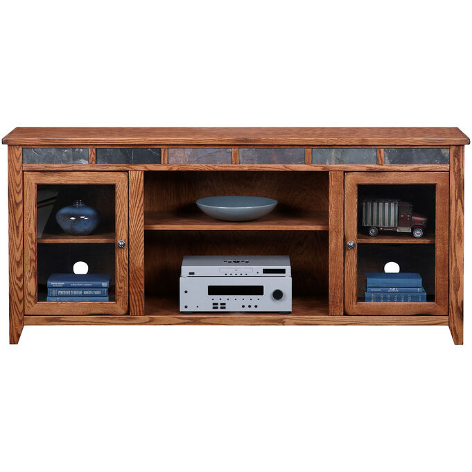 Legends Furniture | Evanston Antique Oak 72" High Boy Console Table