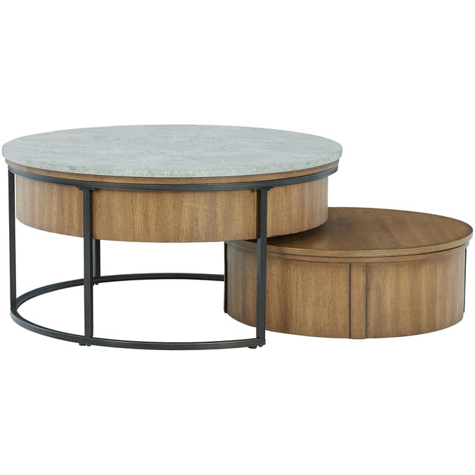 Fridley Brown Set of 2 Nesting Coffee Tables