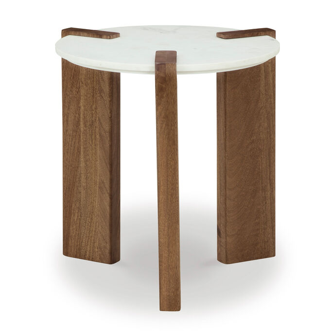 Ashley Furniture | Isanti White Round End Table